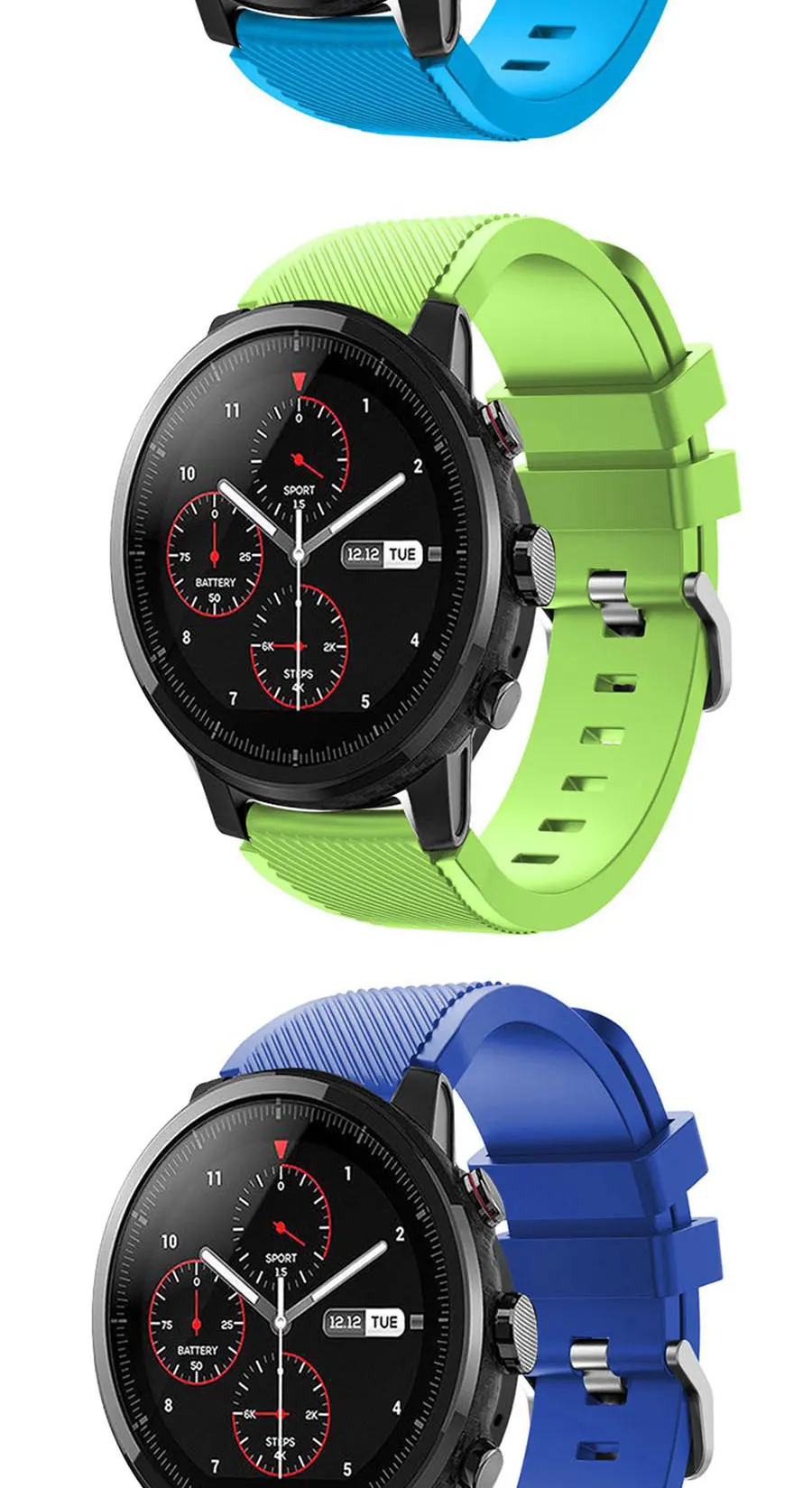 22 мм спортивные часы из мягкого силикагеля ремешок для Huami Amazfit Stratos Смарт-часы для Amazfit Pace Stratos 2/2S ремешки Браслет