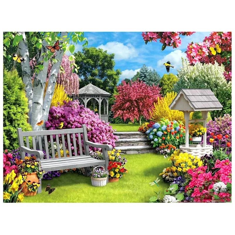 

HOT SALE DIY Diamond Painting Diamond Embroidery Round Resin Diamond Cross Stitch Home Wall Decor 30X40cm,Garden