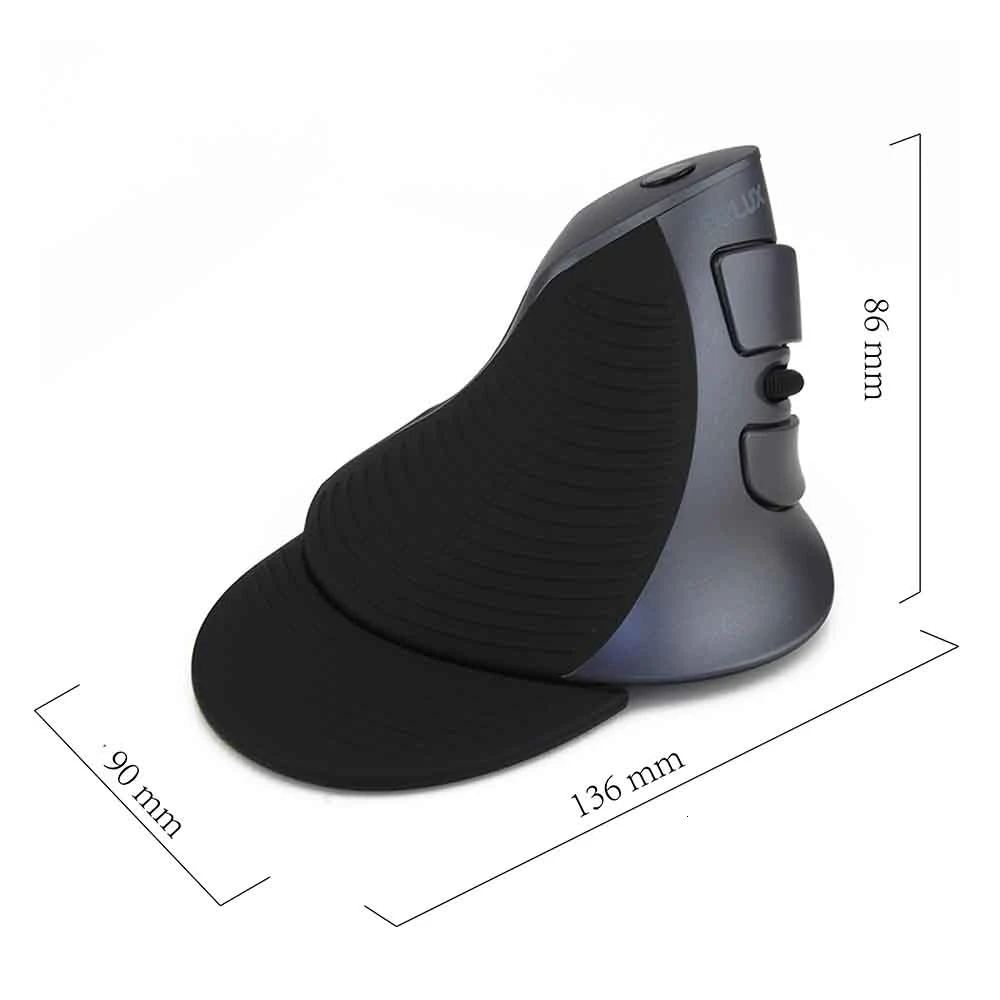 Delux Вертикальная игровая мышь 1600DPI Эргономичный дизайн оптическая Mause USB