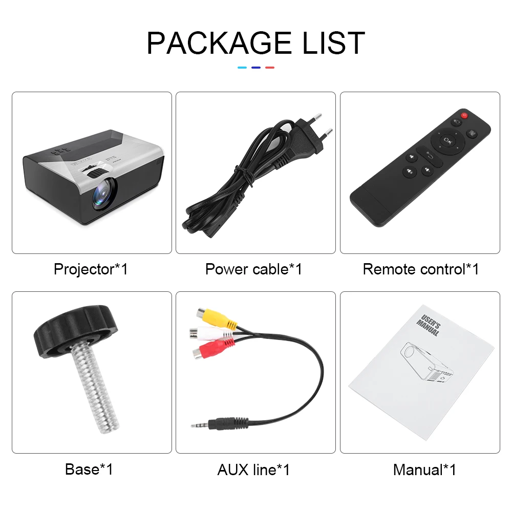 

Portable LED Multimedia Projector Home Theater Media Player Android 6.0 HDMI/AV/USB/TF/VGA BT4.2 Android Projector