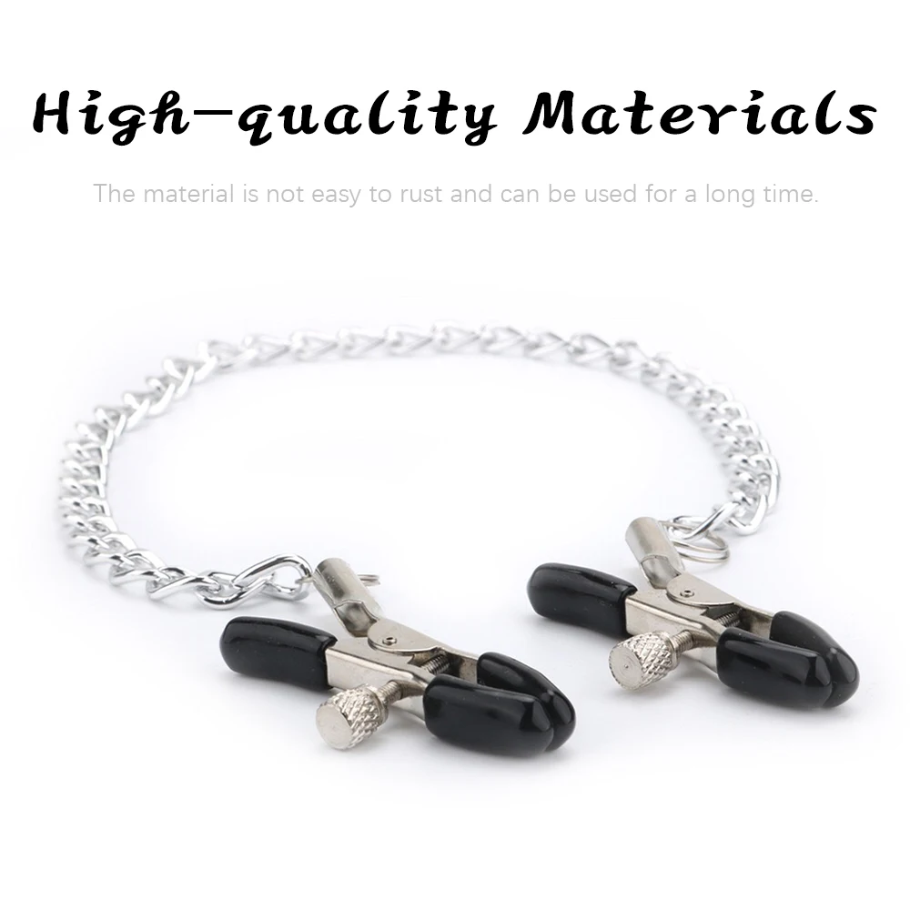 Регулируемые зажимы для сосков с серебряными бусинами и звеньями мягкие