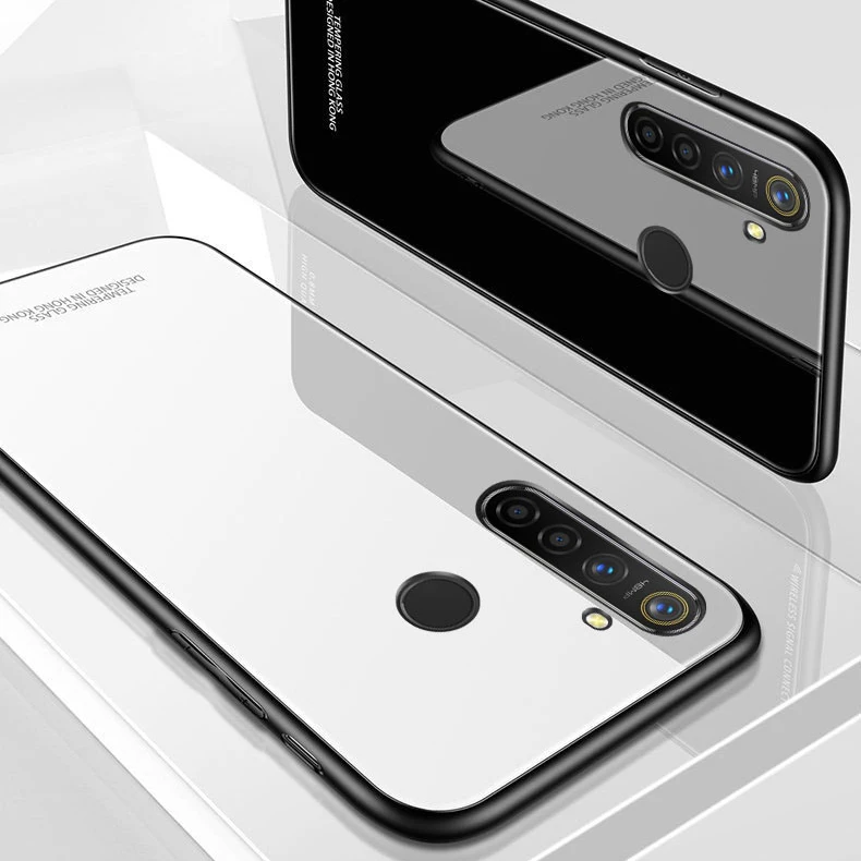Для OPPO Realme 3 5 Pro чехол Роскошный Жесткий закаленное Стекло защитный на заднюю