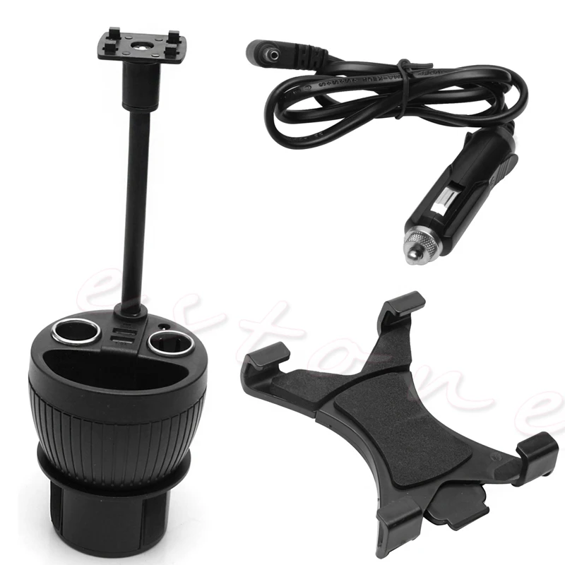 

12/24V Power Cup Mount Car Charger Adjustable Cup Holder Playbook Tablet USB New