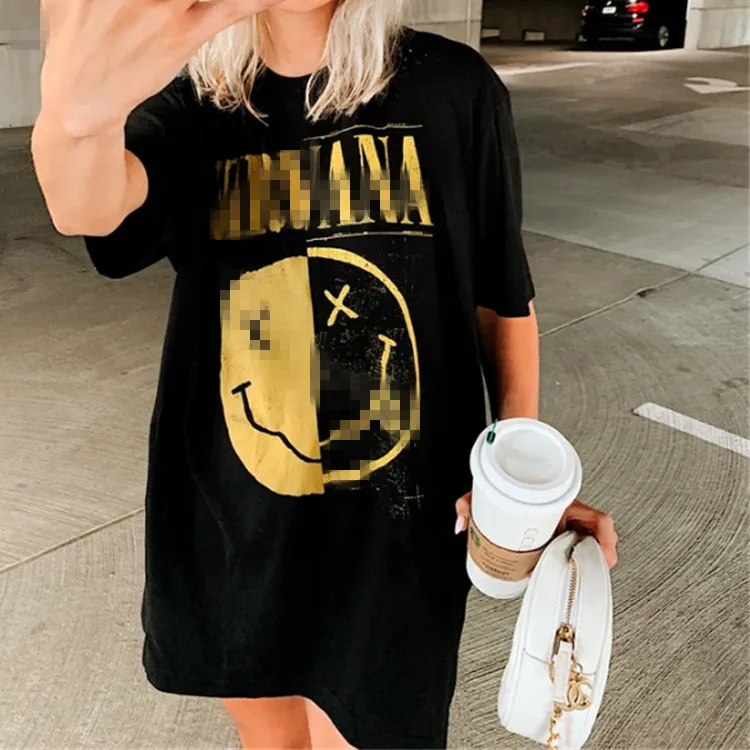 

Black Letter Print Graphic T Shirts Women Vintage Loose O Neck Short Sleeve Streetwear 2021 Summer Plus Size Brand Fashion Tops