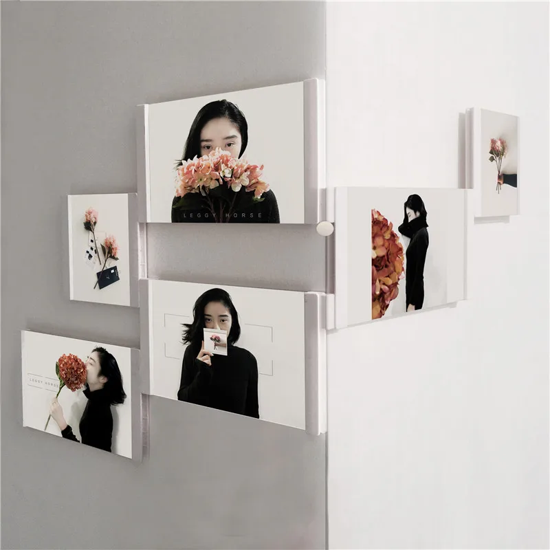 

Multi-frame Picture Frames White Photo Frames Home Decor Transparent Multifunctional Collage Photo Frames Set With Suction Cube
