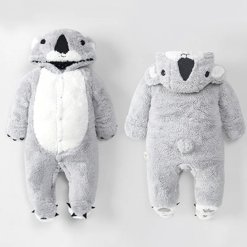 Popodion/Новая зимняя детская утепленная цельнокроеная одежда с капюшоном и