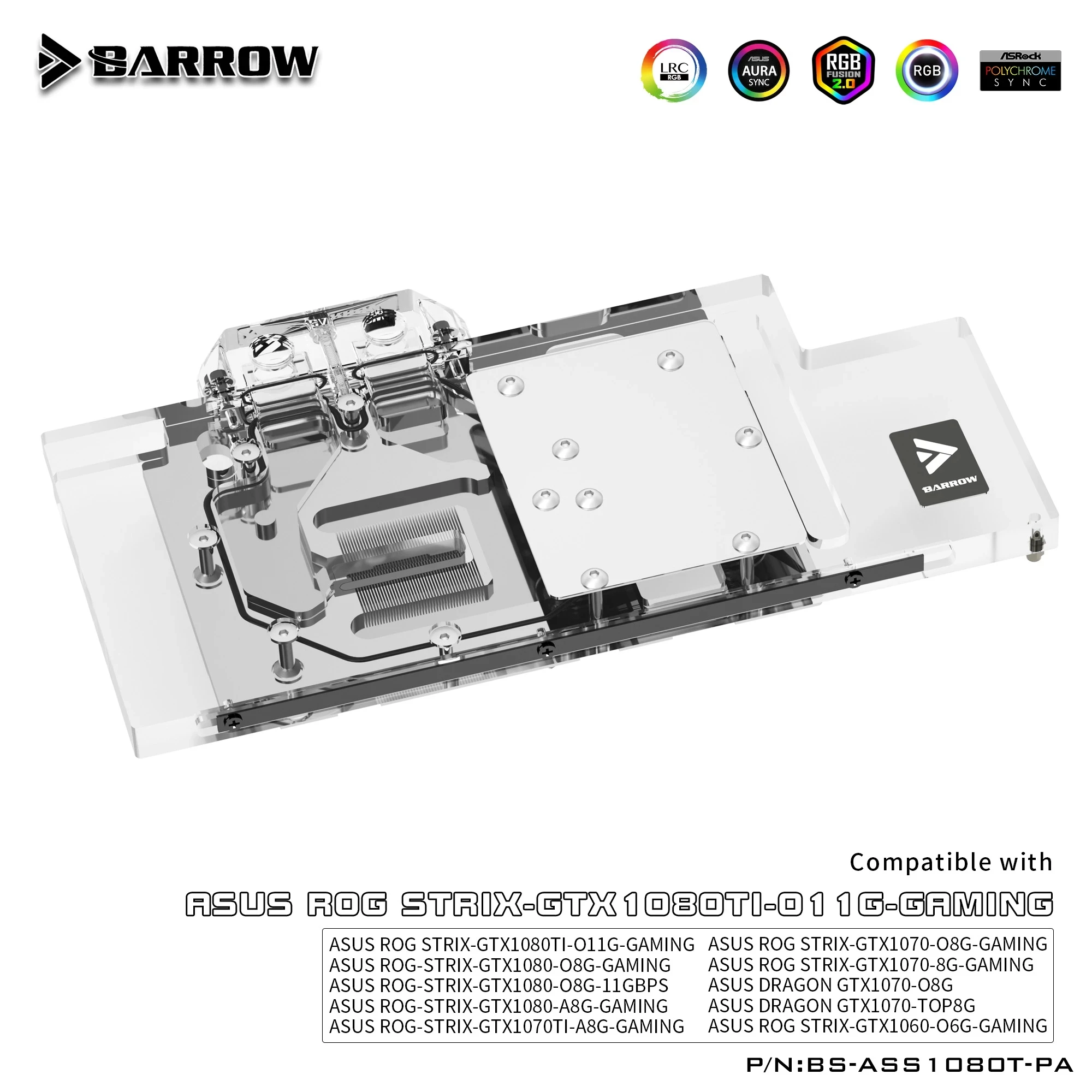 Barrow BS ASS1080T PA LRC 2 0 полная крышка графическая карта блок водяного охлаждения для ASUS