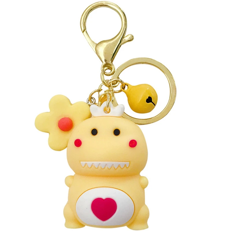 

Fashion Cute Dinosaur Keychain Cartoon Animal Key Chain Creative Women Car Bag Phone Key Ring Children's Toy Key Ring