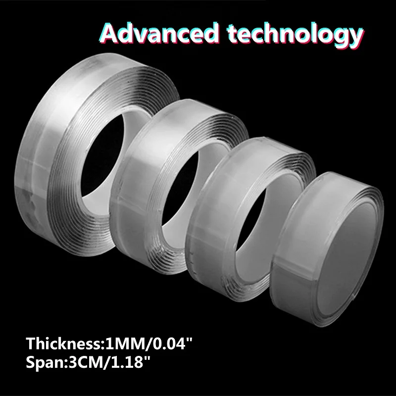 Многоразовая Двусторонняя Волшебная нано лента 1/2/3 м клейкая без следов