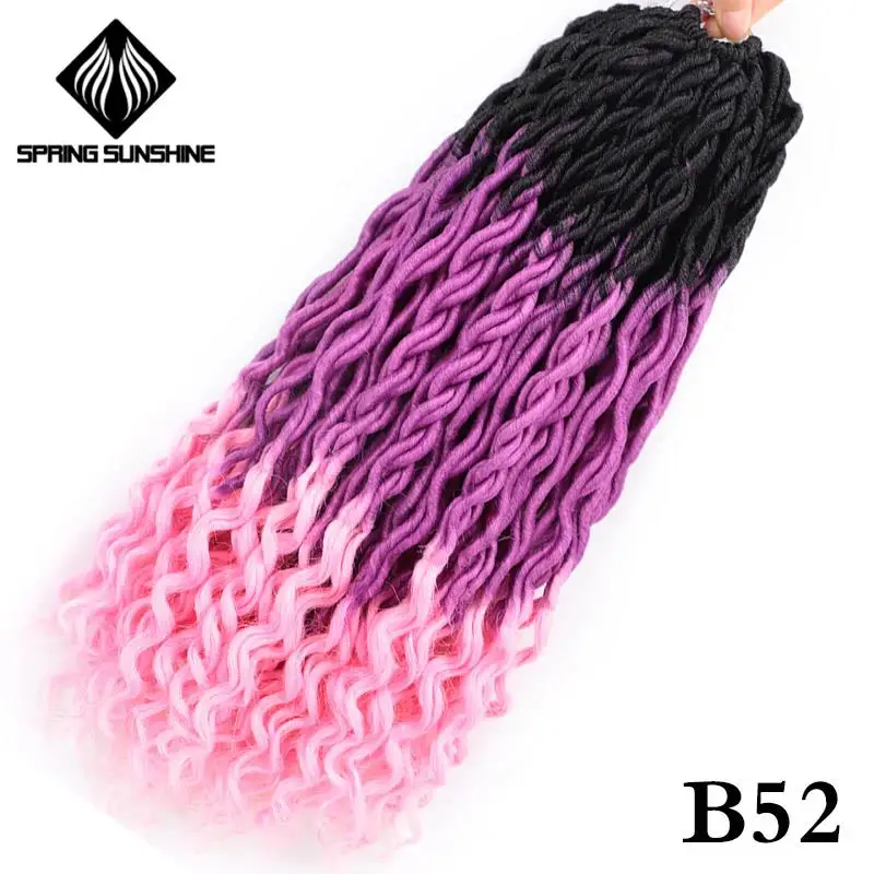 1B/27HL Весеннее солнце богемные Faux locs Curly вязание крючком косички волосы оптом вязание крючком Наращивание волос Синтетические волосы - Цвет: 1B/27HL