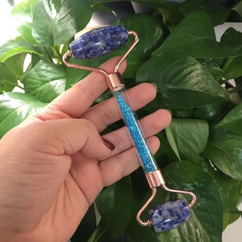 Массажер для лица в форме двойной головы кальдалитовый кристалл кварц