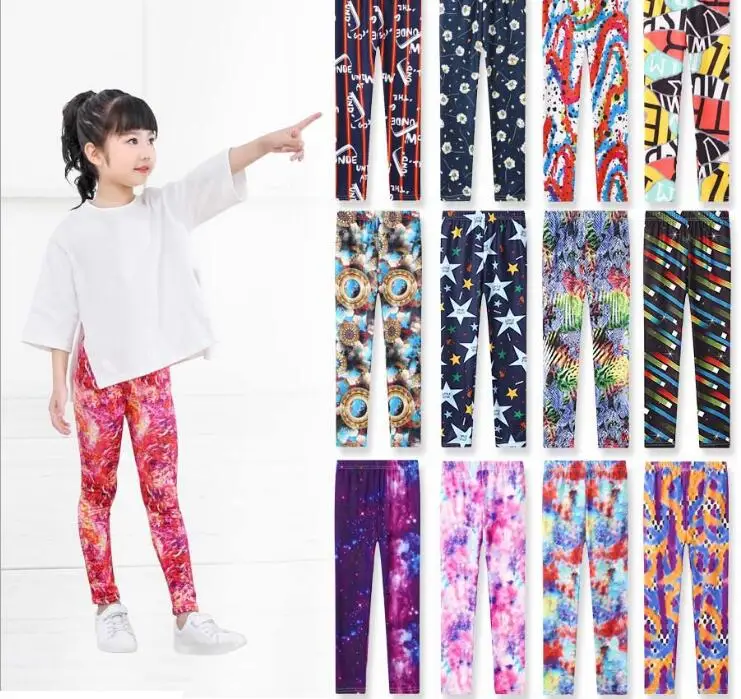 Летние штаны для девочек VEENIBEAR леггинсы с цветочным принтом детские брюки одежда