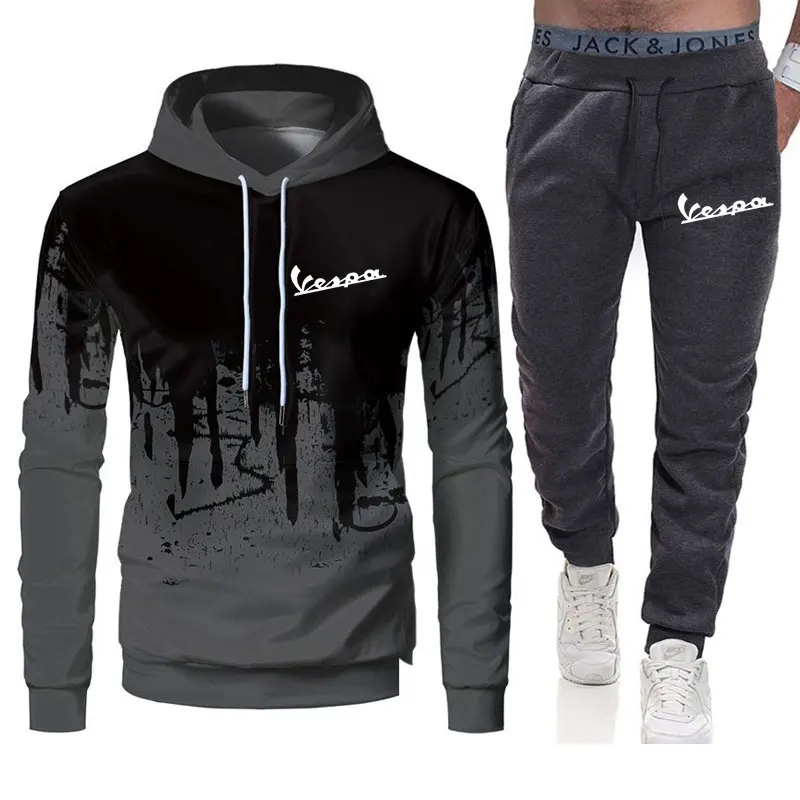 

2021 Hoodie 3D Print Sweatshirt Men's Sportswear+Sports Pants Set Casual Harajuku Hoodie Hip Hop Men zipper Hoodie suit S-3XL DF