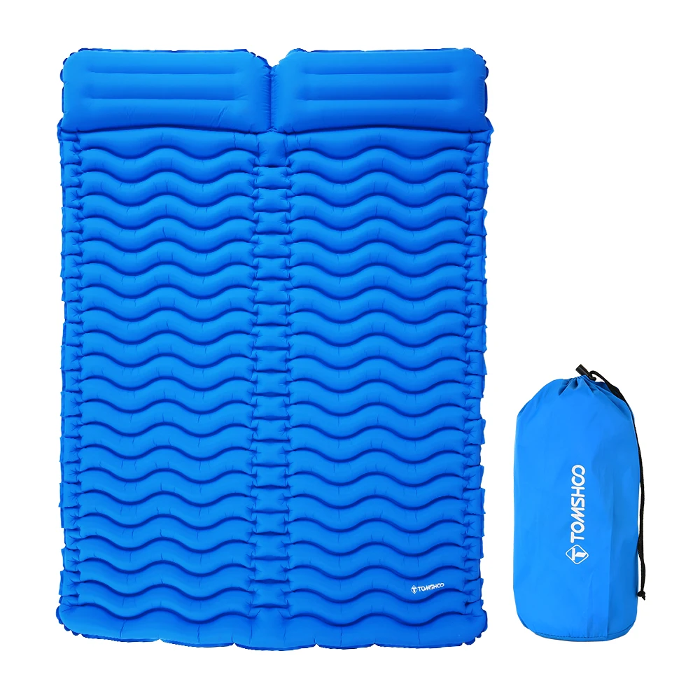 

TOMSHOO Camping Mat Outdoor With Pillow Ultra-light Portable 2 Person Mattress Inflatable Mat Double Sleeping Pad Moisture-proof