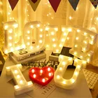 Светодиодсветильник лампа в виде букв алфавита, светящийся ночсветильник с цифрами, украшение на батарейках вечерние ринки, спальни, свадьбы, дня рождения, Рождества