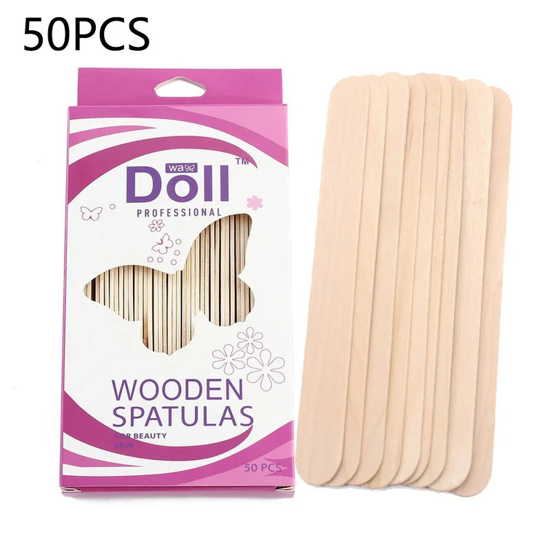 50/100 шт Деревянный вощеный шпатель для воска языка одноразовый бамбуковый набор