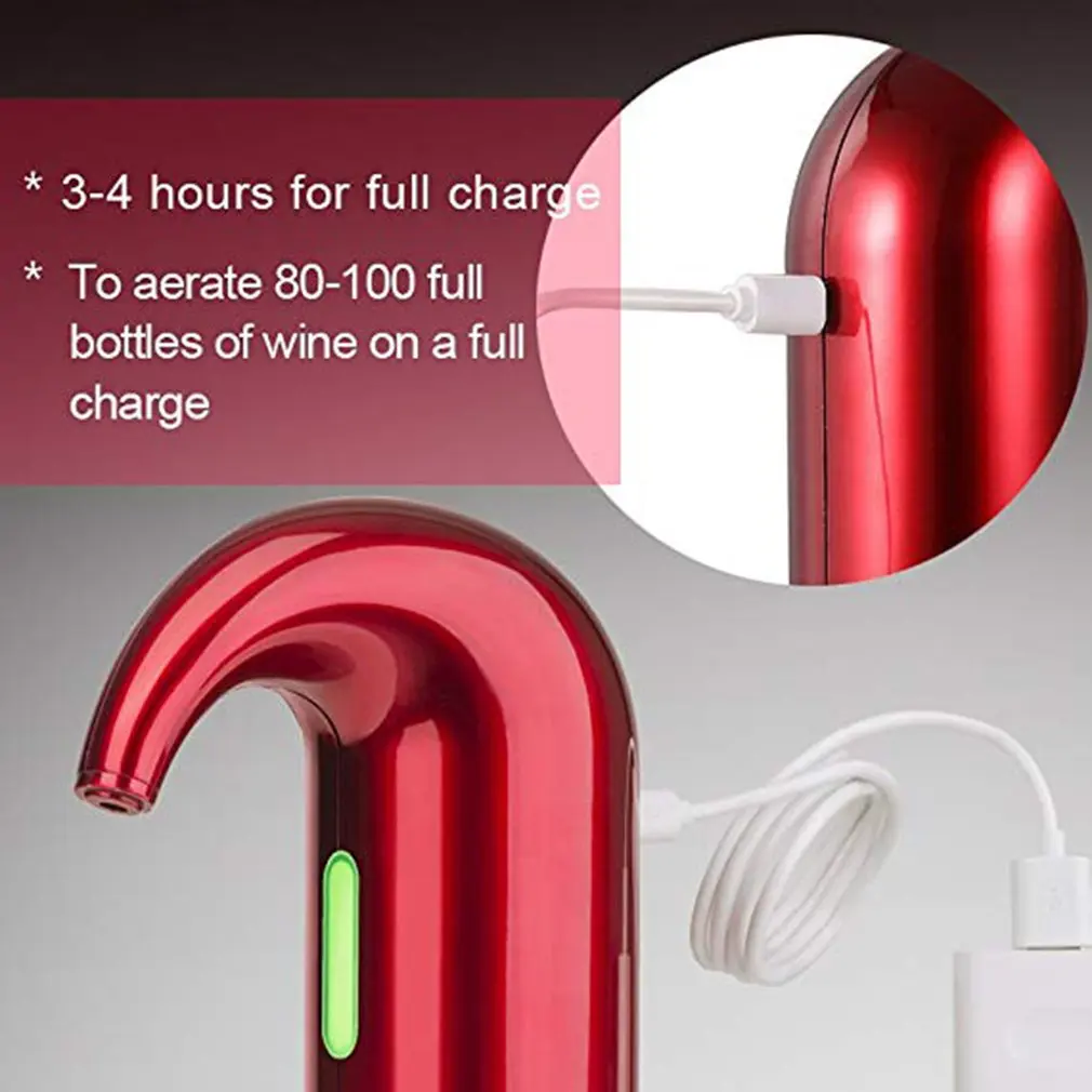 Electric Wine Pourer Aerator Dispenser Pump USB Rechargeable Cider Decanter Accessories For Bar Home Use | Дом и сад