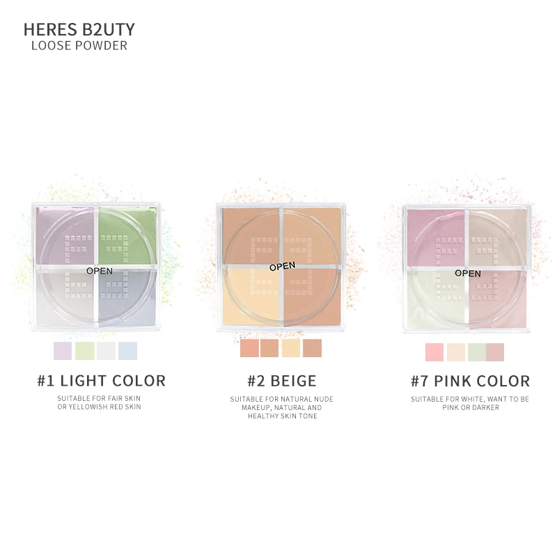 HERES B2UTY макияж свободный порошок осветляет масло контроль стойкая пудра для лица 4