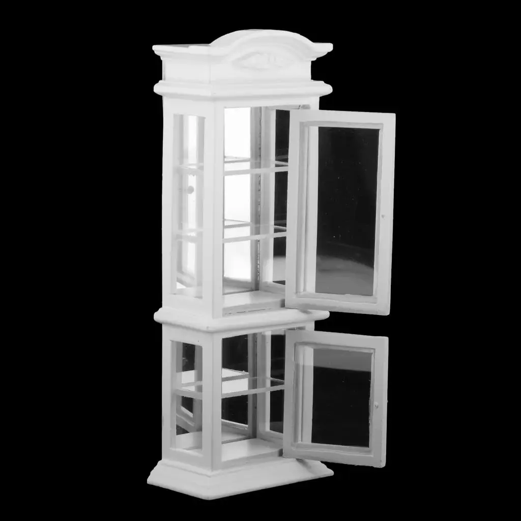 

White Wooden Handcraft Mini Wine Cabinet for 1/12 Dollhouse Accessories DIY