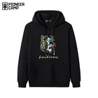 Толстовка Pioneer Camp мужская с капюшоном, Модный свитшот из 100% хлопка, повседневная одежда, черно-белая, AWY906403