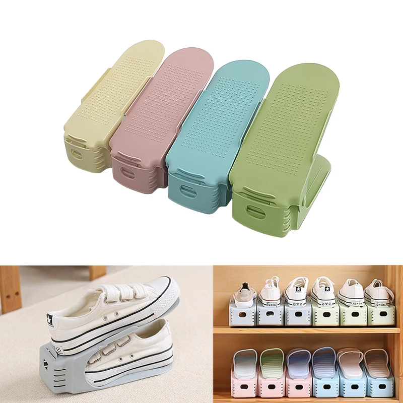 10pcs Home Double-layer Plastic Shoe Rack Cleaning Storage Shoe Rack Living Room Convenient Shoebox Shoes Organizer Stand Shelf
