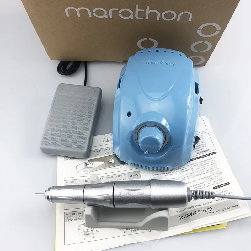 Электрическая маникюрная дрель STRONG 210 45000 об/мин MARATHON Champion 3 PRO 105L набор ручных