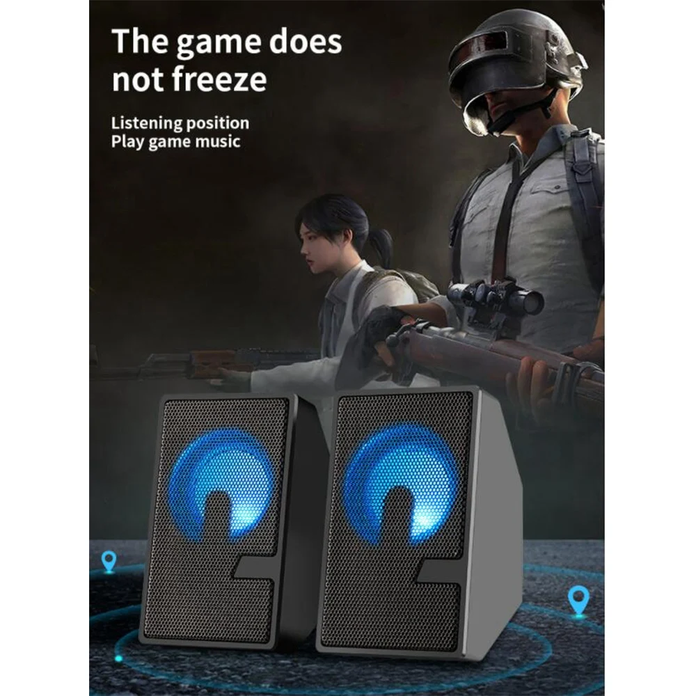 Миниатюрная Колонка для компьютера проводная USB-Колонка со светодиодсветильник