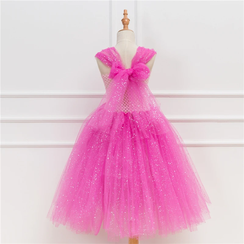 

Girls Costume Cosplay Pink Petal Princess Fancy Dress For Children Halloween Costume For Kids Carnival Dress