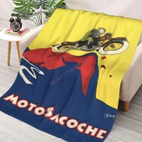 1927 motosacoche motorcycles italian advertising throw blanket sherpa blanket cover bedding soft blankets