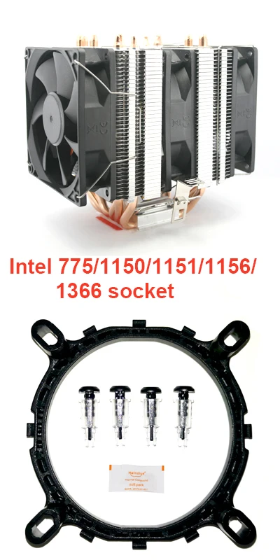 3fanintel775115X1366 6 тепловой трубы 4пр Вентилятор охлаждения процессорный кулер вентилятор Радиатор охлаждения радиатора для Intel LGA 775/115X/1366 для AMD FM1/FM2+/AM2+/AM3+ кулер - Цвет лезвия: 3fanintel775115X1366