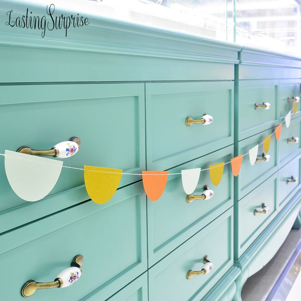 Бумага Гарланд 3 м гирлянда из блестящей бумаги круг полукруг подвесной Декор