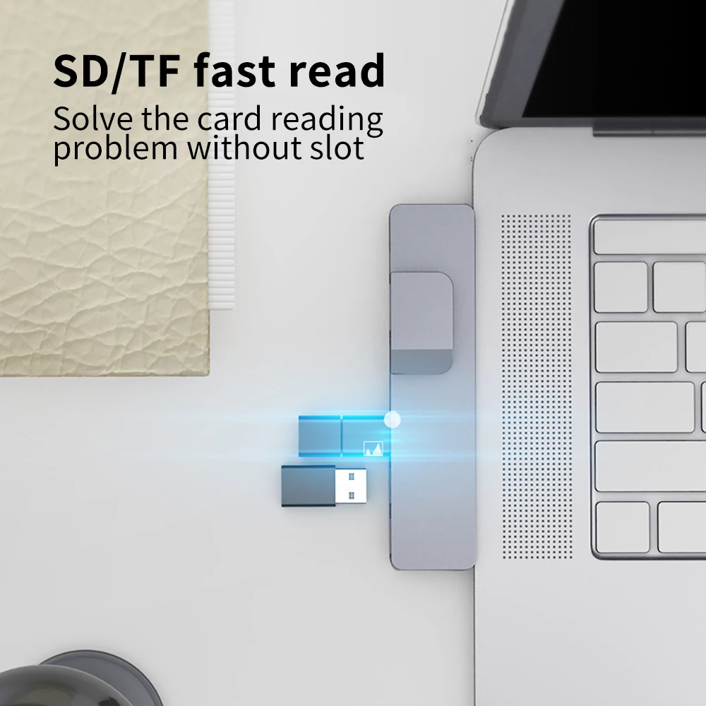 

Docking Station SD/TF Fast Reading HD Resolution Dual Type-C 3.1 To HDMI 8-In-1 Docking Station Type- C To HDMI+RJ45