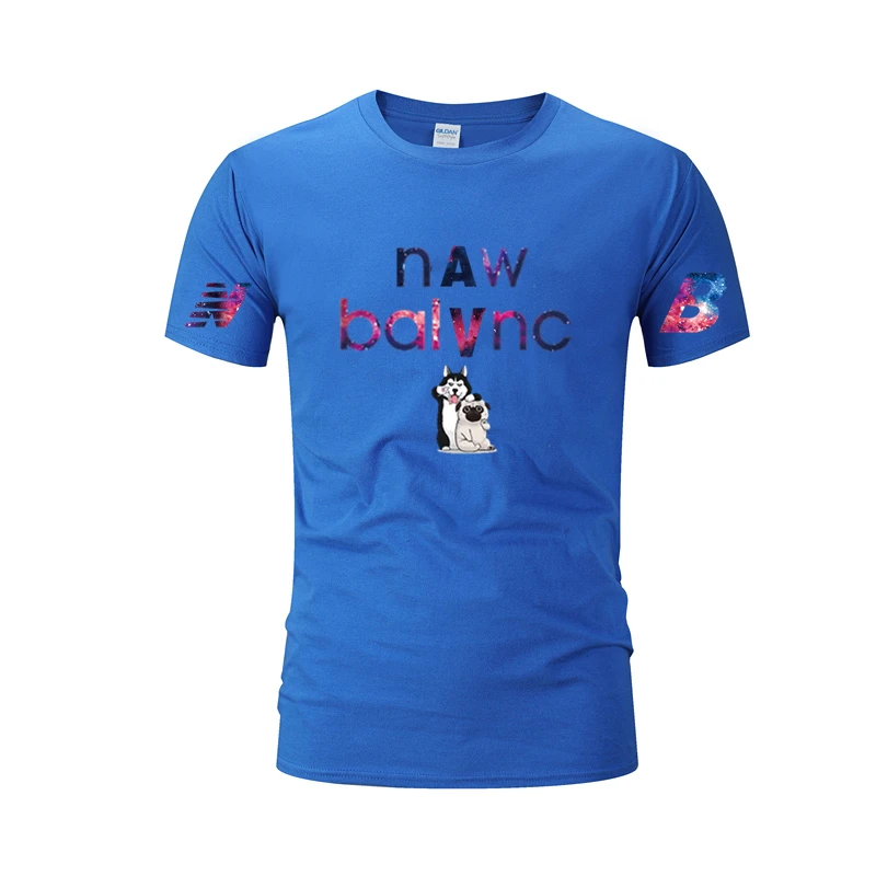 

2021 new round neck T-shirt fashion casual trend wild pet dog plus size men's t-shirt