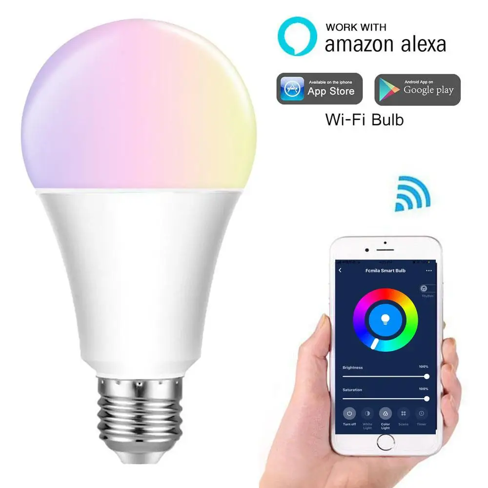 

LED Lamp LED Light Bulb LED Bulb RGBW WIFI Control Durable Super Bright Home Bedroom Wireless Decoration Bar Party