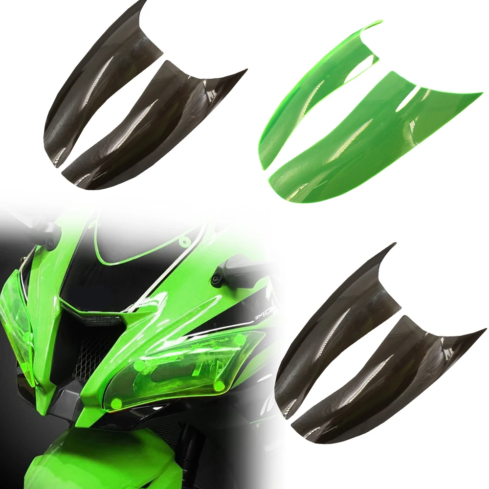 

ZX-10R 16-18 Motorcycle ABS Front Headlight Head Light Headlamp Protection Len Cover Guard For Kawasaki ZX10R 2016-2018 2017