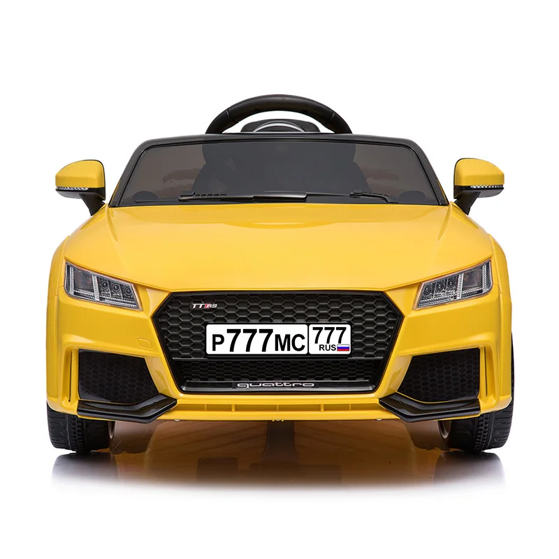 Роскошная игрушка детский электрический автомобиль, лучший подарок для ребенка, приборная панель, качели, U диск воспроизведения музыки, светодиодный светильник, отправлен из России - Цвет: Yellow