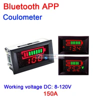 dc 8 120v 150a battery monitor capacity voltage power tester meter bluetooth app for car rv ups lifepo4 li ion lithium lead acid