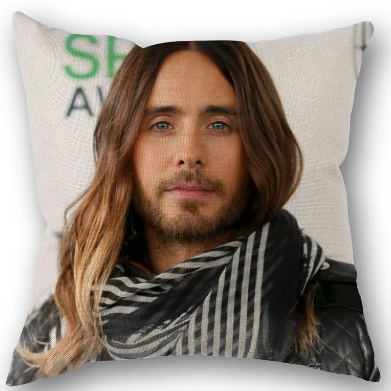 

Custom Square Pillowcase Actor Jared Leto Cotton Linen Pillow Cover Zippered 45x45cm One Sides DIY Gift Office,Home,Outdoor