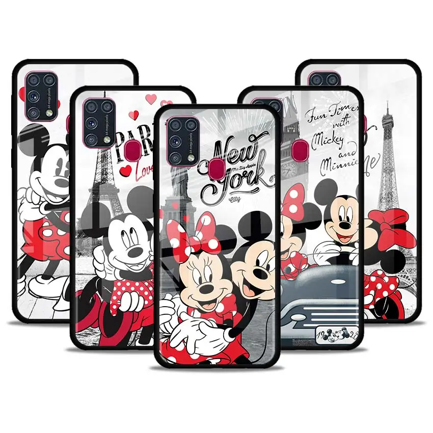 

Mickey Minnie in London for Samsung Galaxy S21 Ultra A71 A51 4G 5G A91 A81 A41 A31 A21 A11 A01 Tempered Glass Phone Case