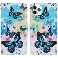 butterfly wolf patterned phone shell for iphone 12 mini 11 pro max card slot cover x xs xr for iphone 6 6s 7 8 plus se 2020 d20f
