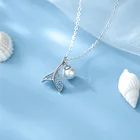 Женское Ожерелье-чокер из серебра 925 пробы с подвеской в виде русалки