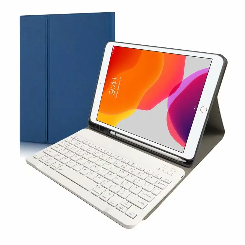 without Light Планшет Bluetooth клавиатура чехол с ручкой держатель для Ipad 7 чехол из искусственной кожи оболочка для IPad 10,2 дюймов клавиатура+ ручка - Цвет: without Light