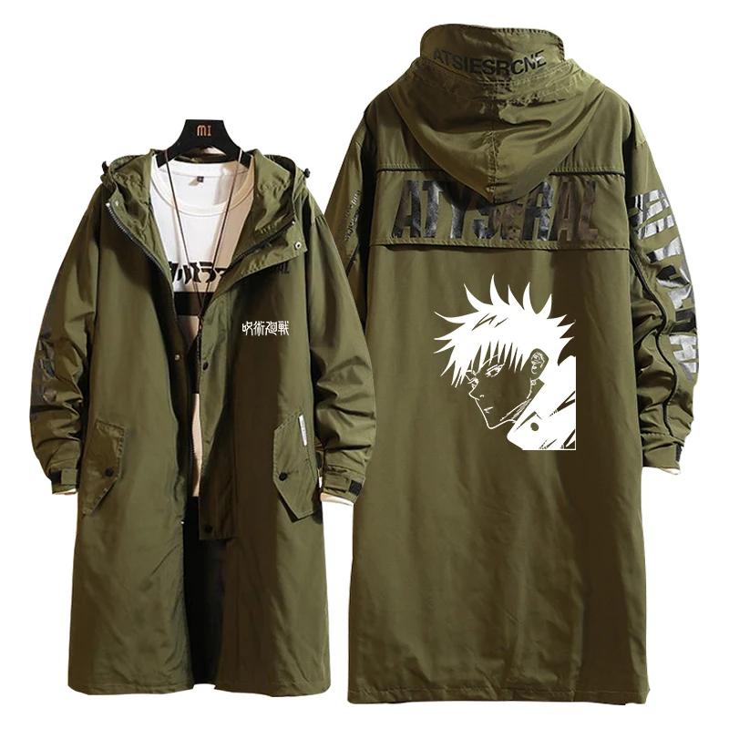 Длинная аниме куртка с капюшоном для косплея длинная Повседневная Верхняя