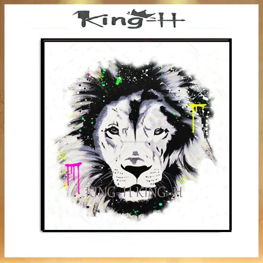 

Ручная роспись, высокое качество, черно-белые лица животных с острыми глазами льва, близко к тигровому маслу, фотообои, большая роспись