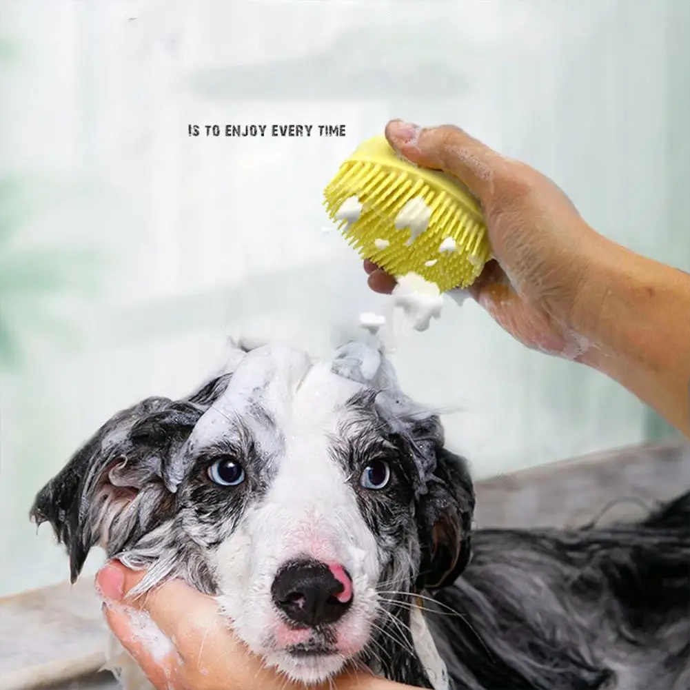 

Pet Dog Cat Grooming Bath Brush Massage Comb Brush With Soap And Shampoo Soft Silicone Glove Dogs Cats Paw Clean Bath Tools