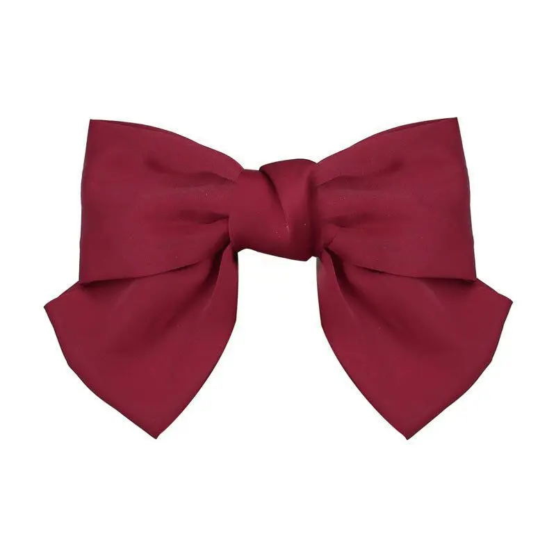 

Korean ins super large bow top clip women's net red sweet versatile Plaid simple JK hairpin