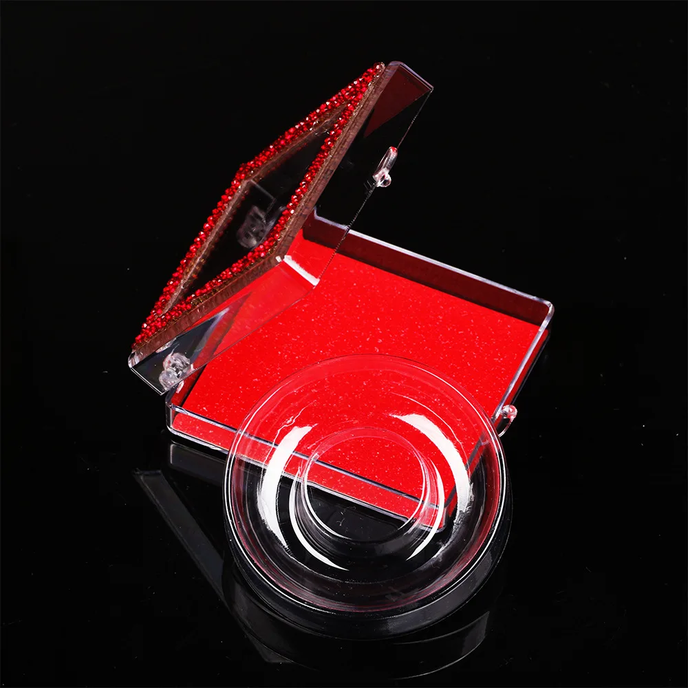 

wholesale lash case eyelash packaging box lash boxes packaging Acrylic flip plastic case with clear tray holder glitter paper