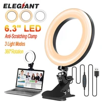 elegiant egl 01 led ring light round lamp 6 3 inch selfie live streaming usb desktop clip for youtube macbook pc laptop computer