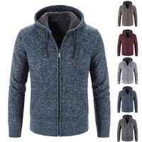 gym zipper sweaters cardigan fleece lined mens hooded knitted sports casual coat jacket sweater activewear tops