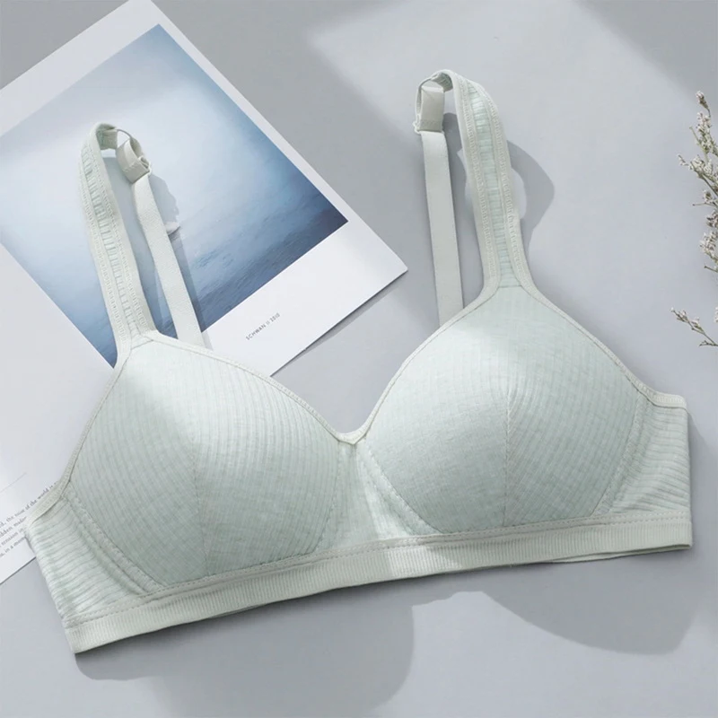 

Pure Cotton Girl Underwear Student Bra Thin Brassiere Wireless Comfortable Bra Push Up Bra For A B Cup Women Bralette Lingerie